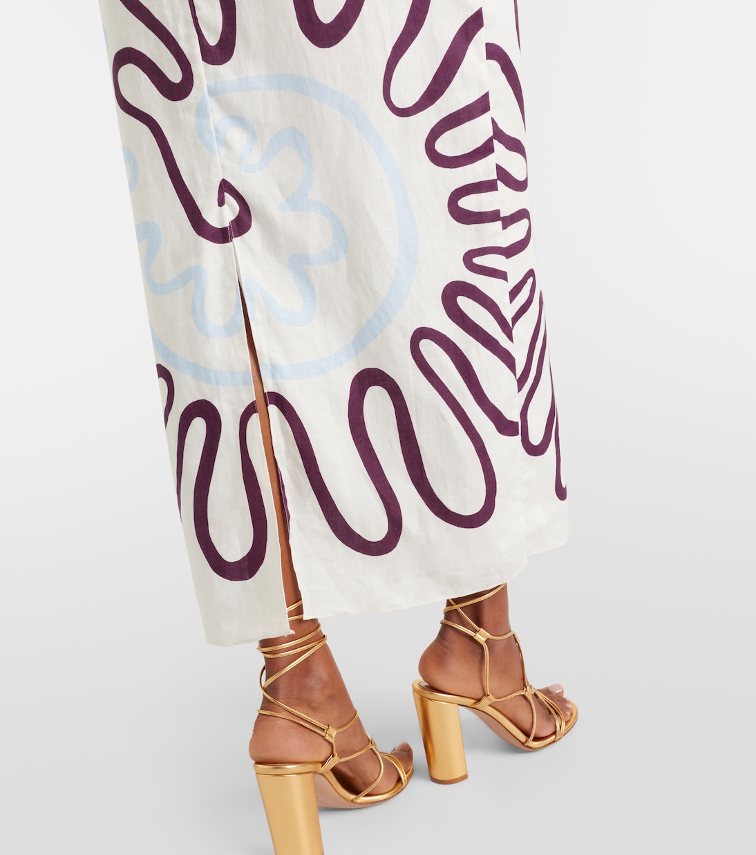 Clara cutout printed linen maxi dress | Cala de la Cruz