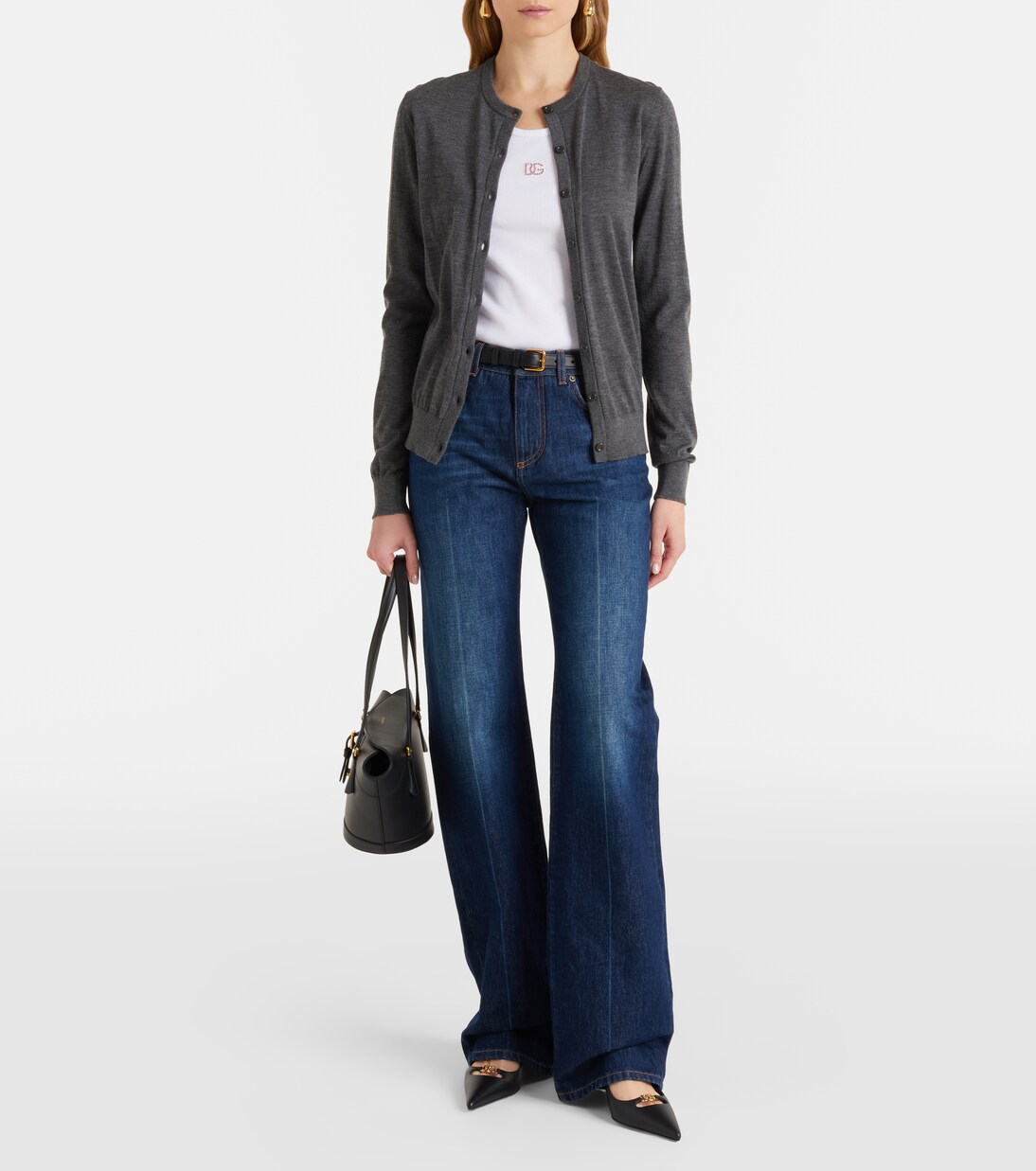 DG embellished ribbed-knit cotton tank top | Dolce&Gabbana