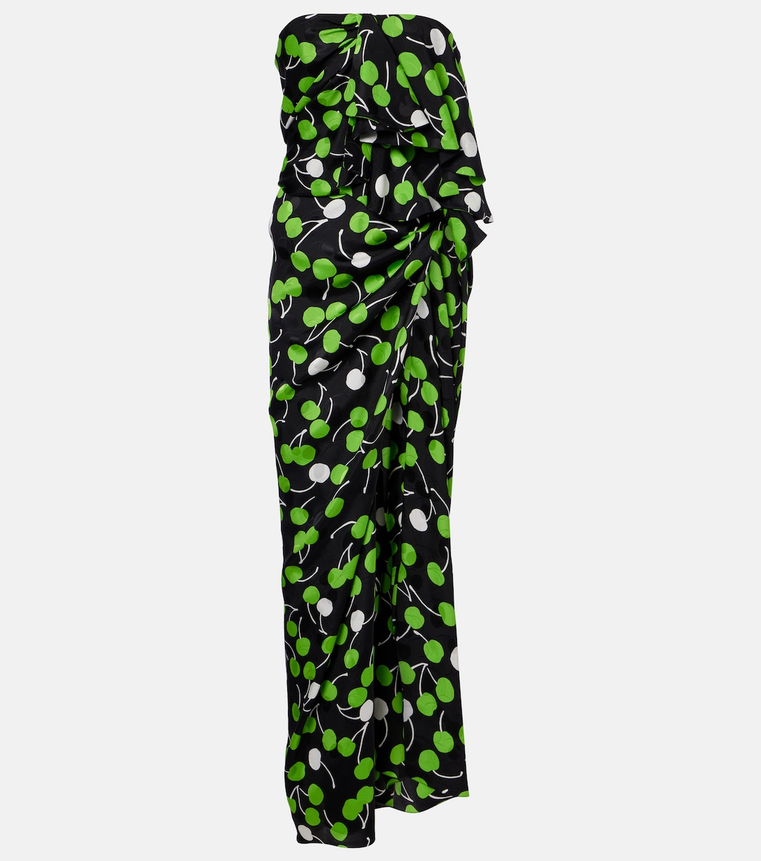 Ruched printed silk gown | Saint Laurent