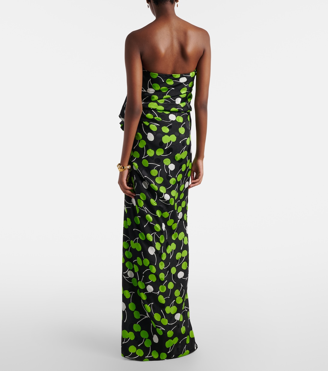 Ruched printed silk gown | Saint Laurent