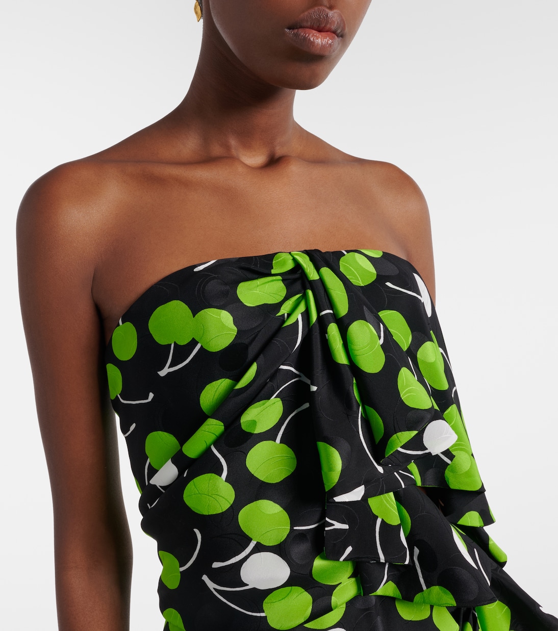 Ruched printed silk gown | Saint Laurent