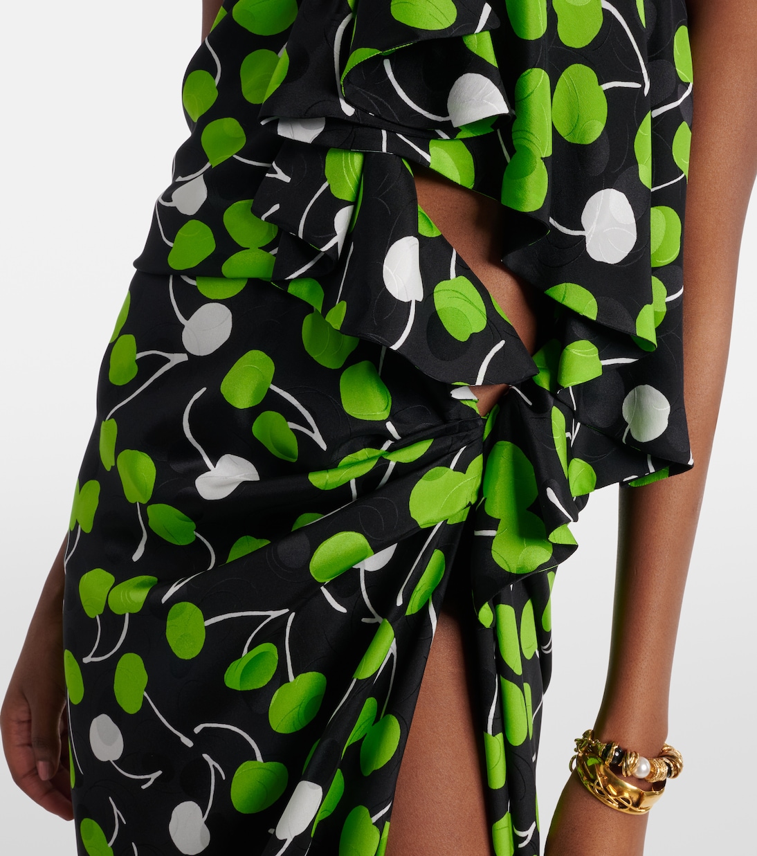 Ruched printed silk gown | Saint Laurent