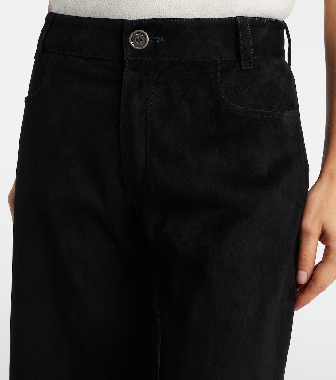 Lilou cropped suede wide-leg pants | Stouls
