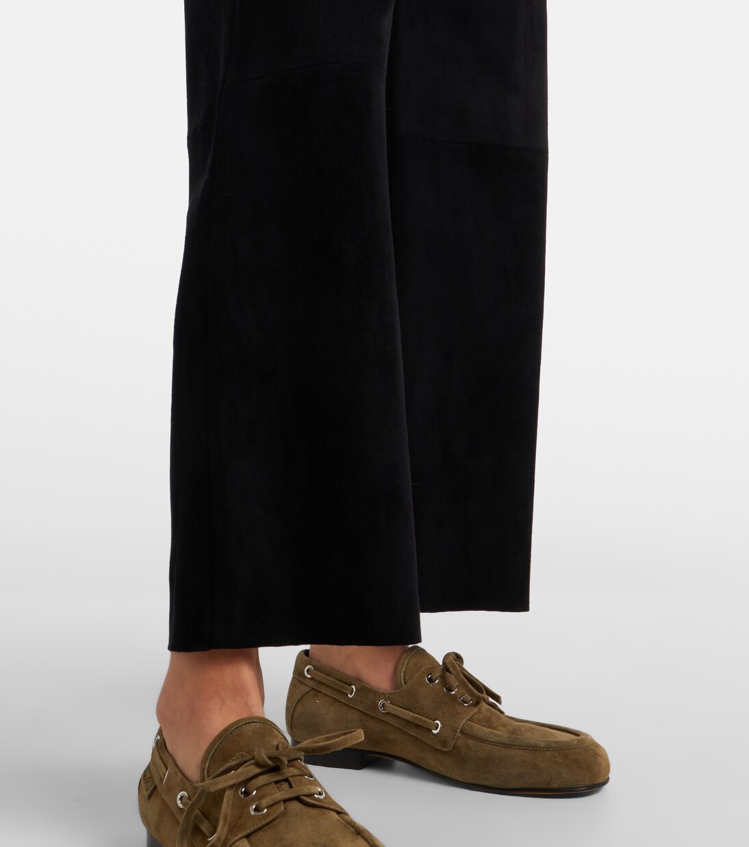 Lilou cropped suede wide-leg pants | Stouls