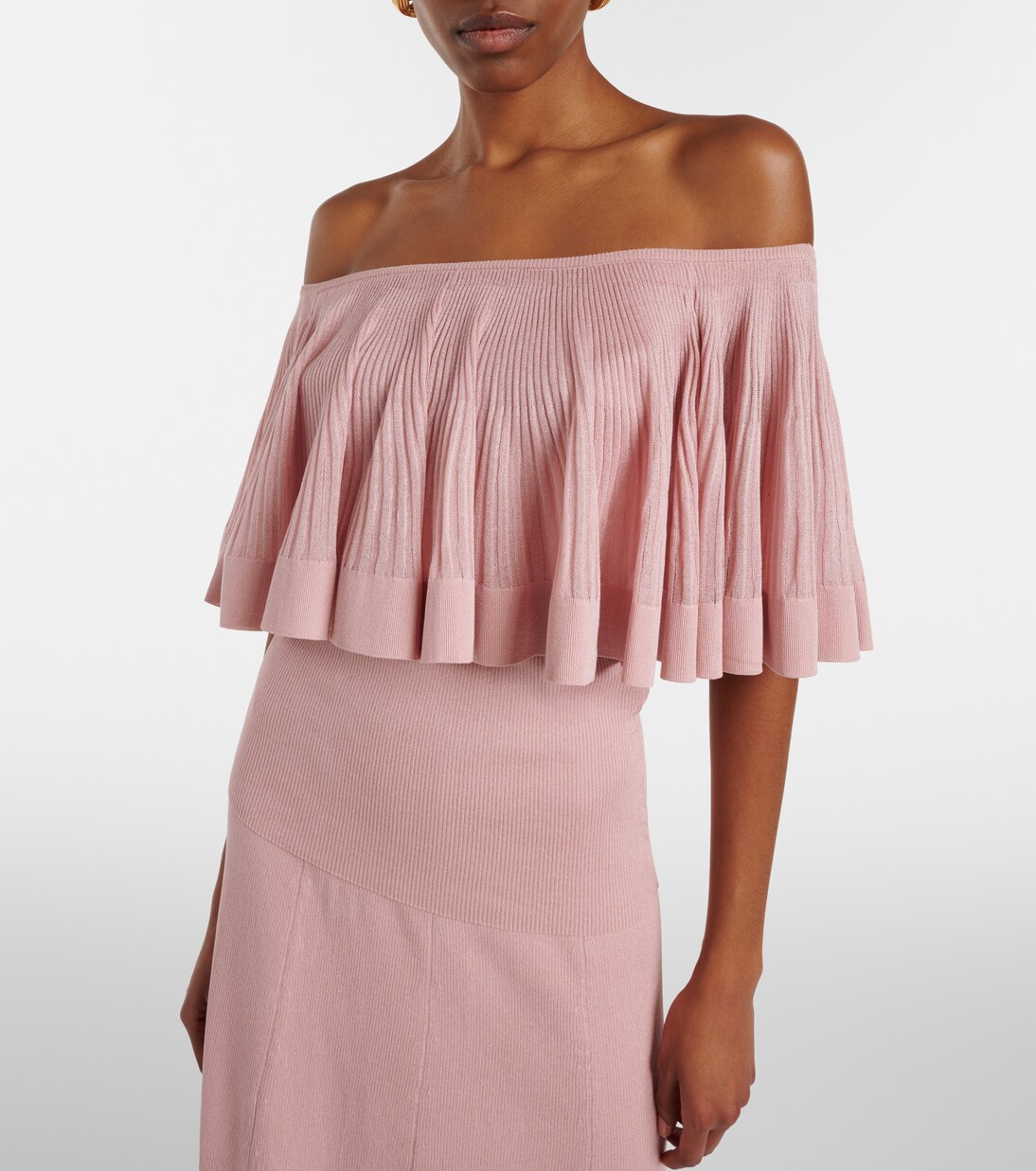 Luna knitted ruffled off-shoulder top | Zimmermann