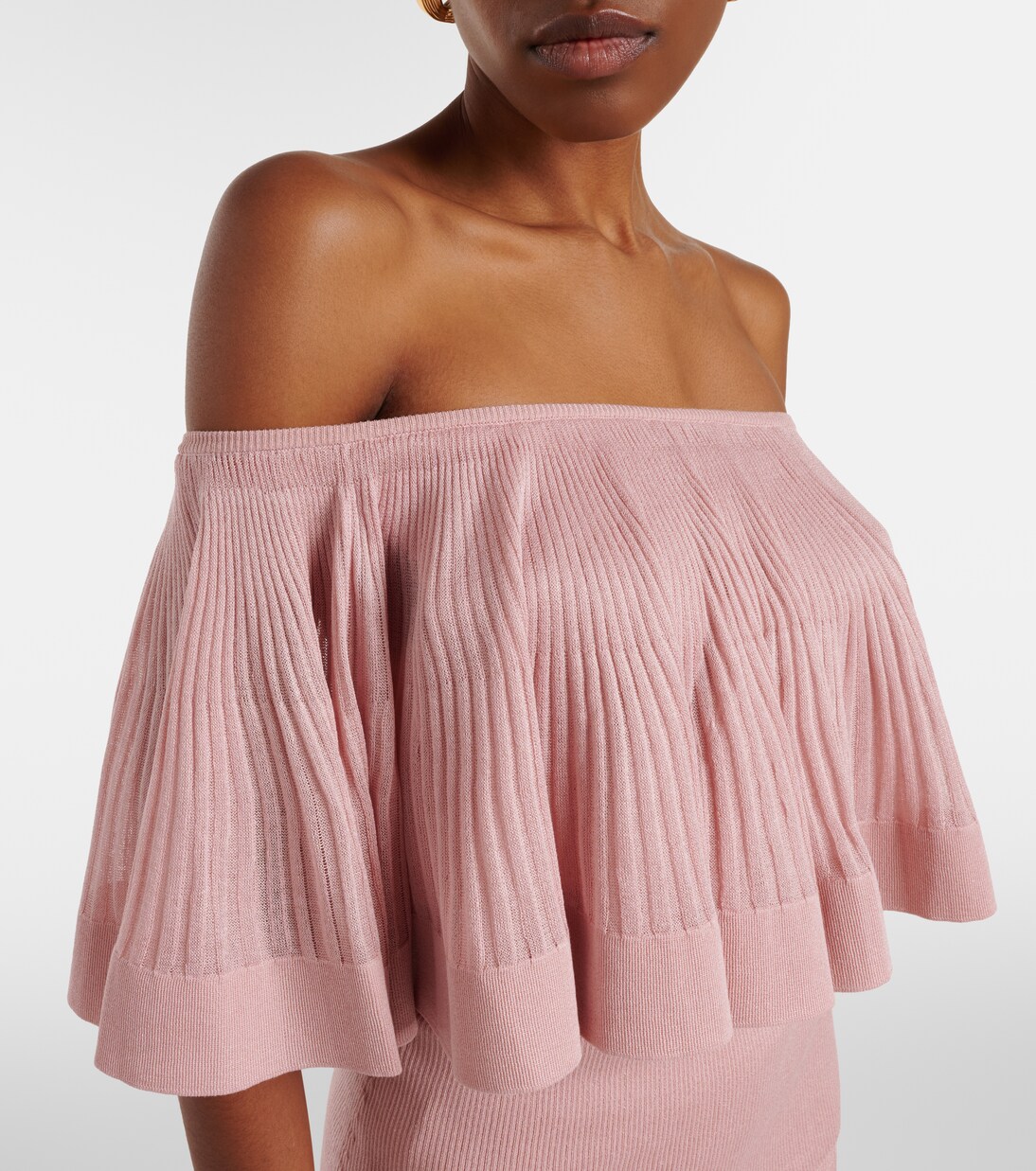 Luna knitted ruffled off-shoulder top | Zimmermann