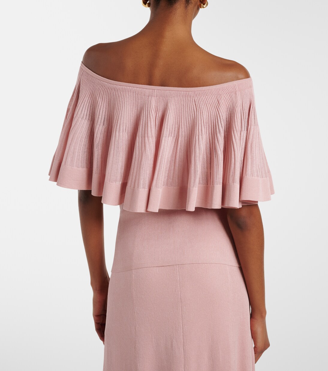 Luna knitted ruffled off-shoulder top | Zimmermann
