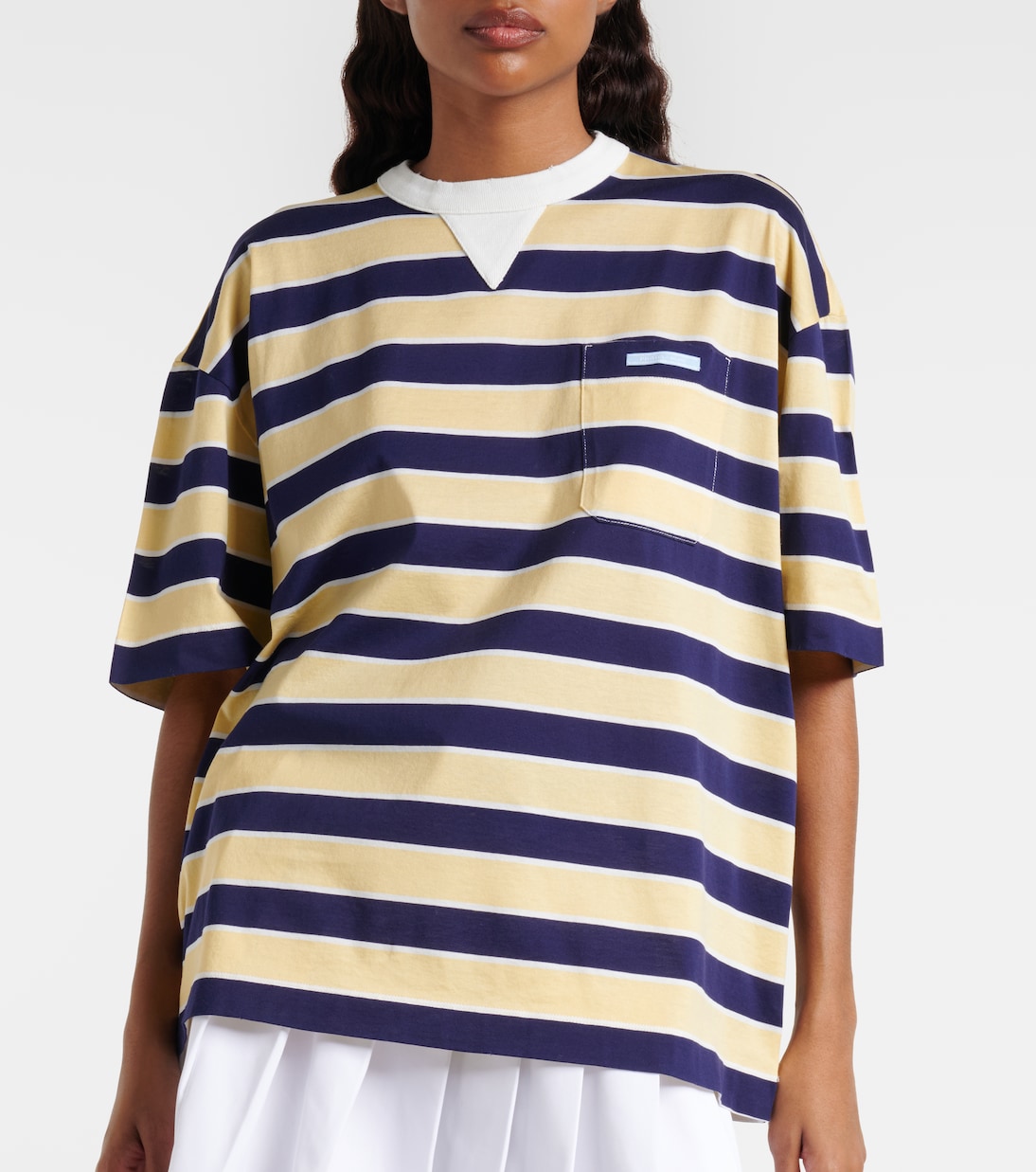 Striped cotton jersey T-shirt | Prada