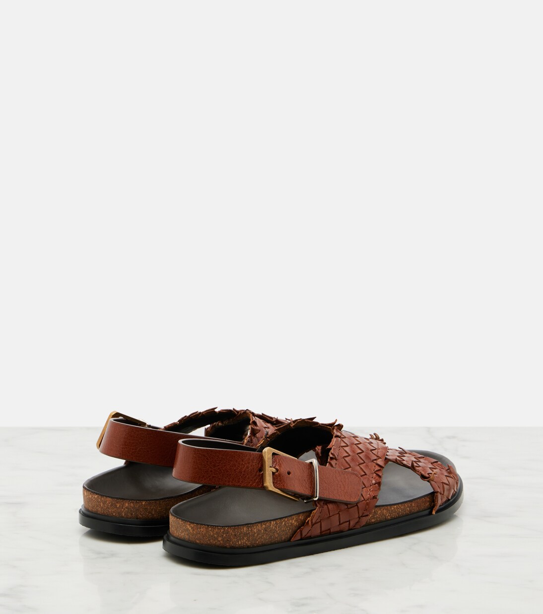 Buckle leather slingback sandals | The Row