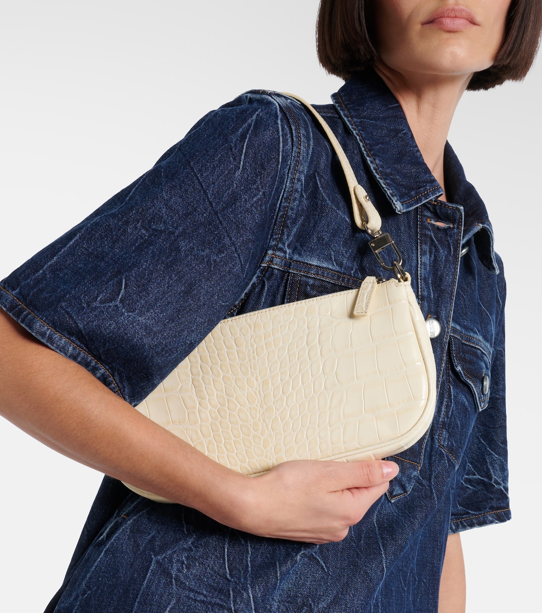 Rachel croc-effect leather shoulder bag | By Far