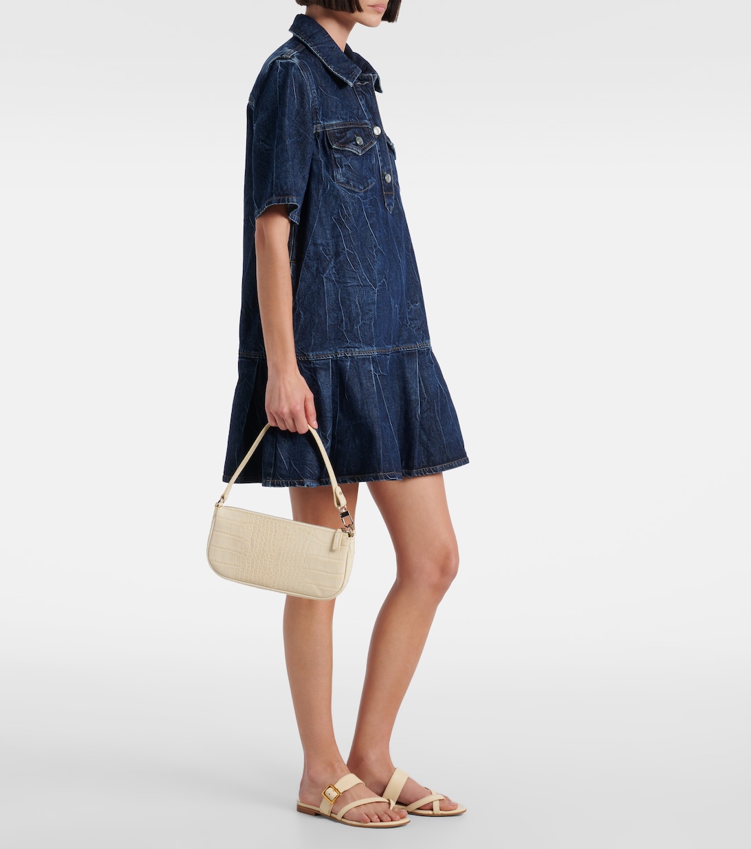 Rachel croc-effect leather shoulder bag | By Far
