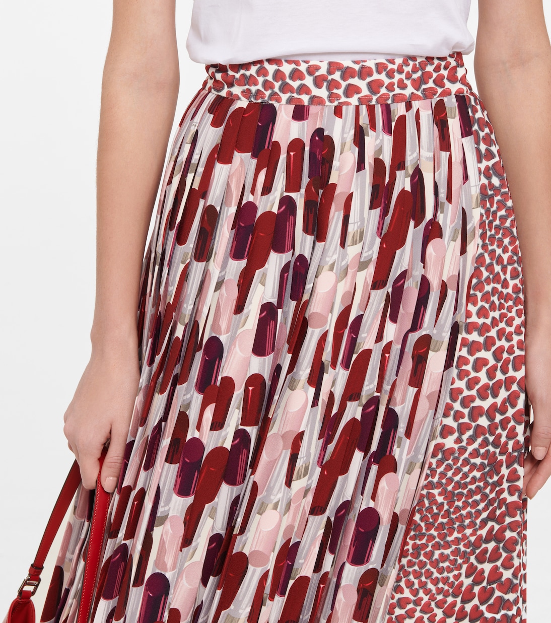 Jupe midi imprimée en crêpe | Prada