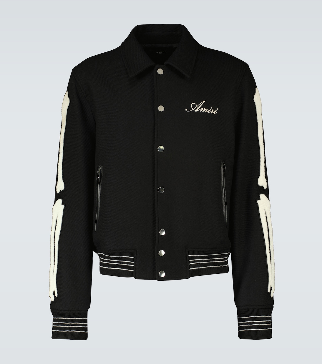 Bones wool-blend varsity jacket | Amiri