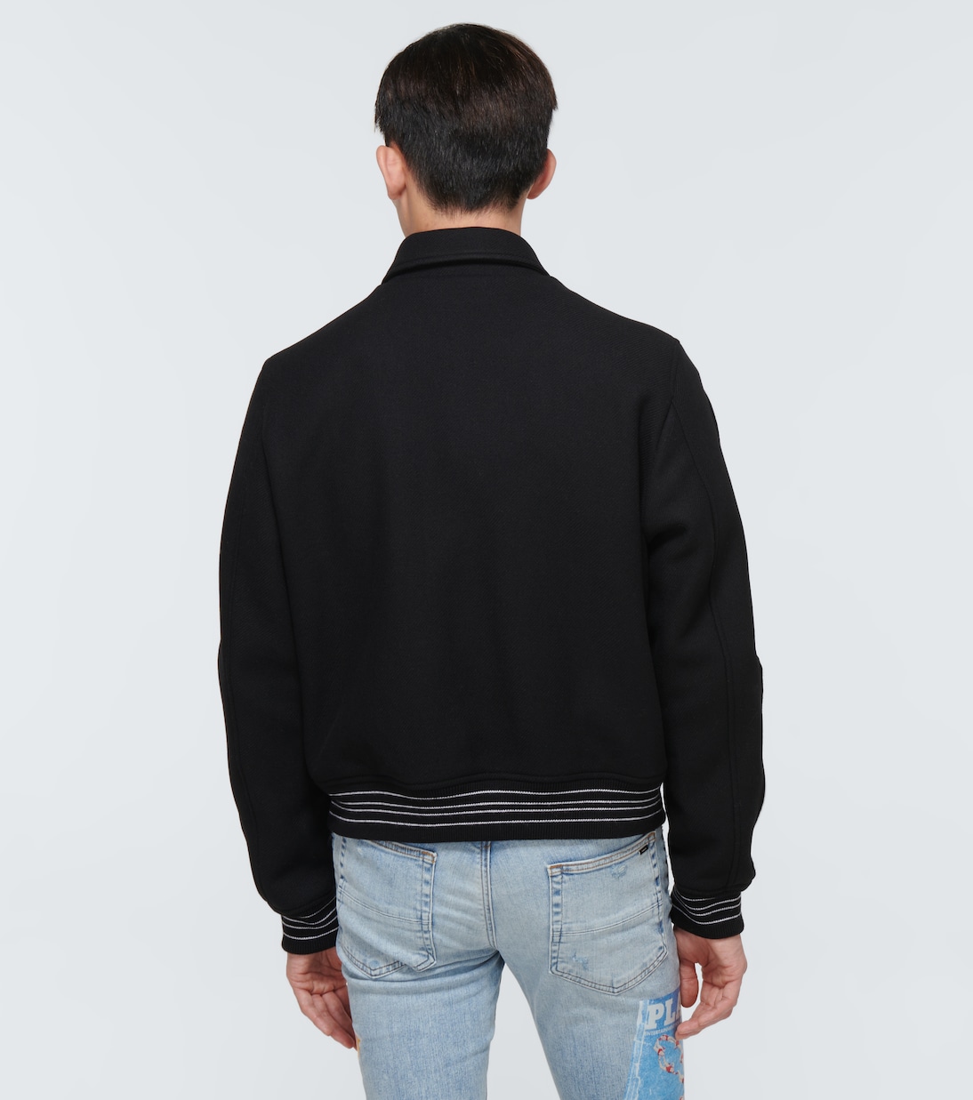 Bones wool-blend varsity jacket | Amiri