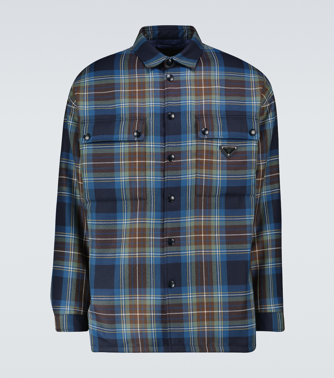 Checked wool padded overshirt | Prada