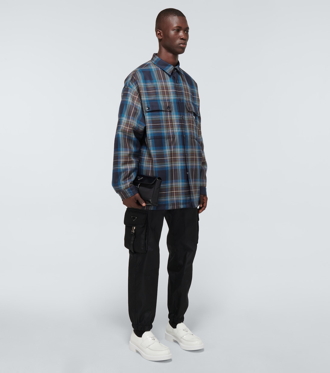 Checked wool padded overshirt | Prada