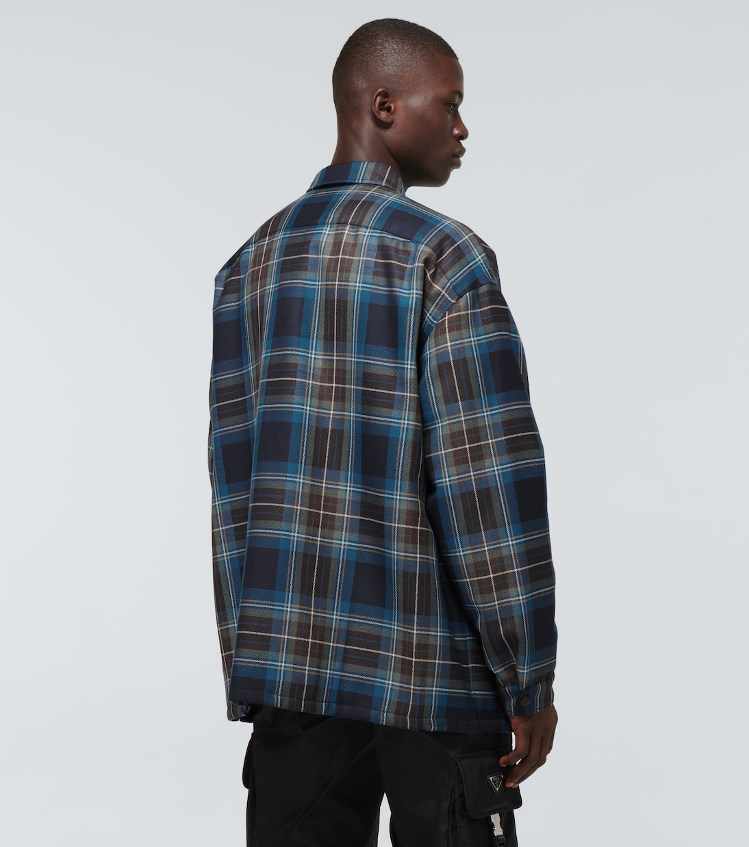 Checked wool padded overshirt | Prada