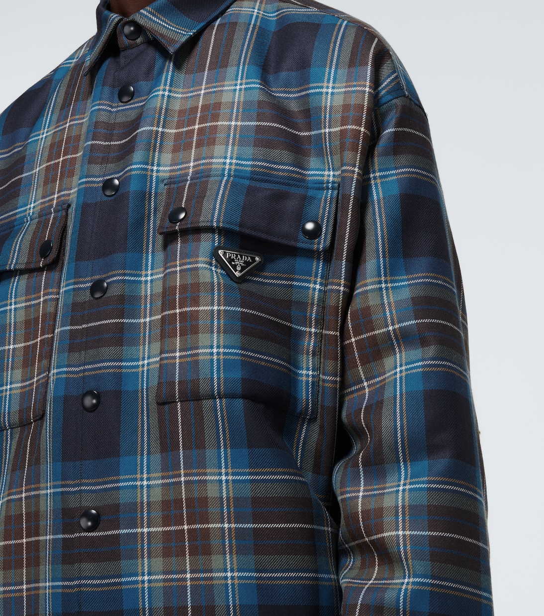 Checked wool padded overshirt | Prada