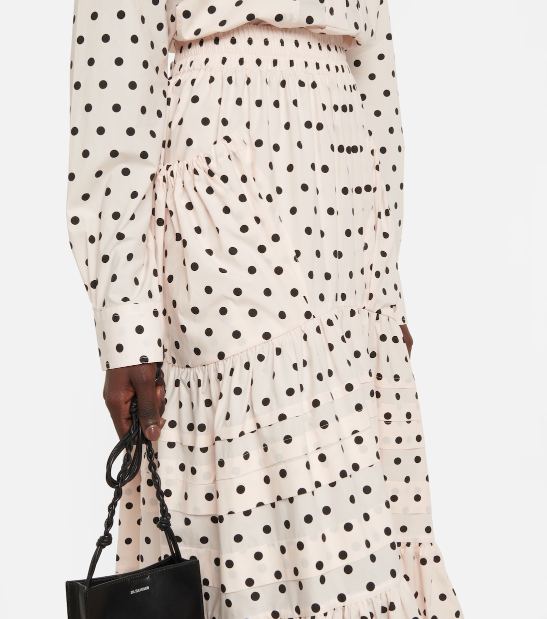 Gonna lunga in popeline di cotone a pois | Plan C