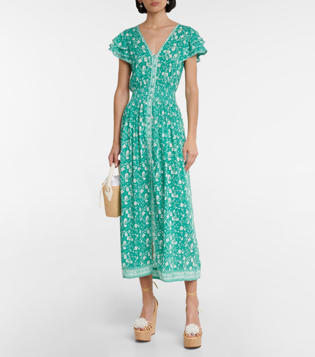Della floral midi dress | Poupette St Barth