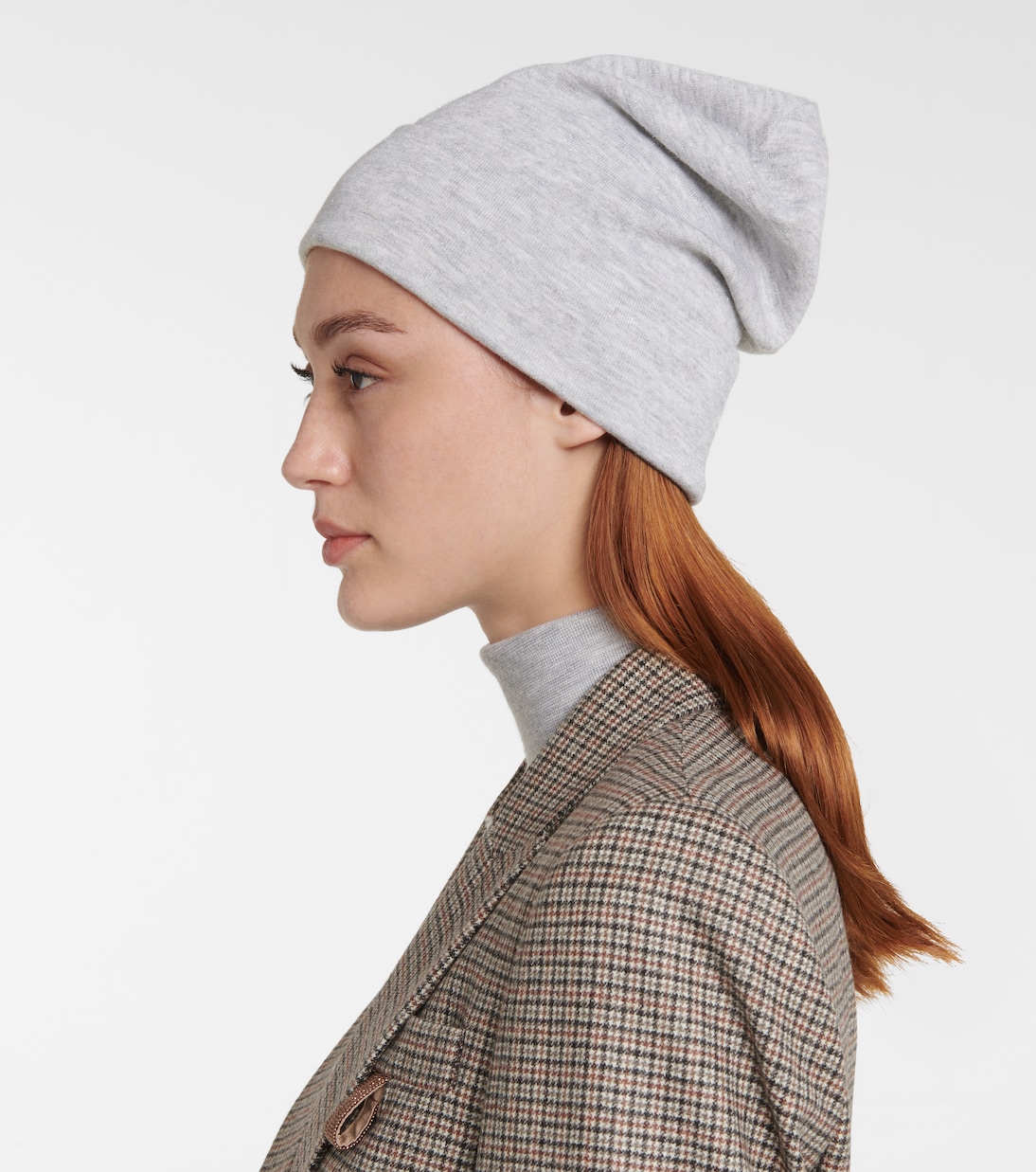 Berretto in cashmere, seta e lamé | Brunello Cucinelli