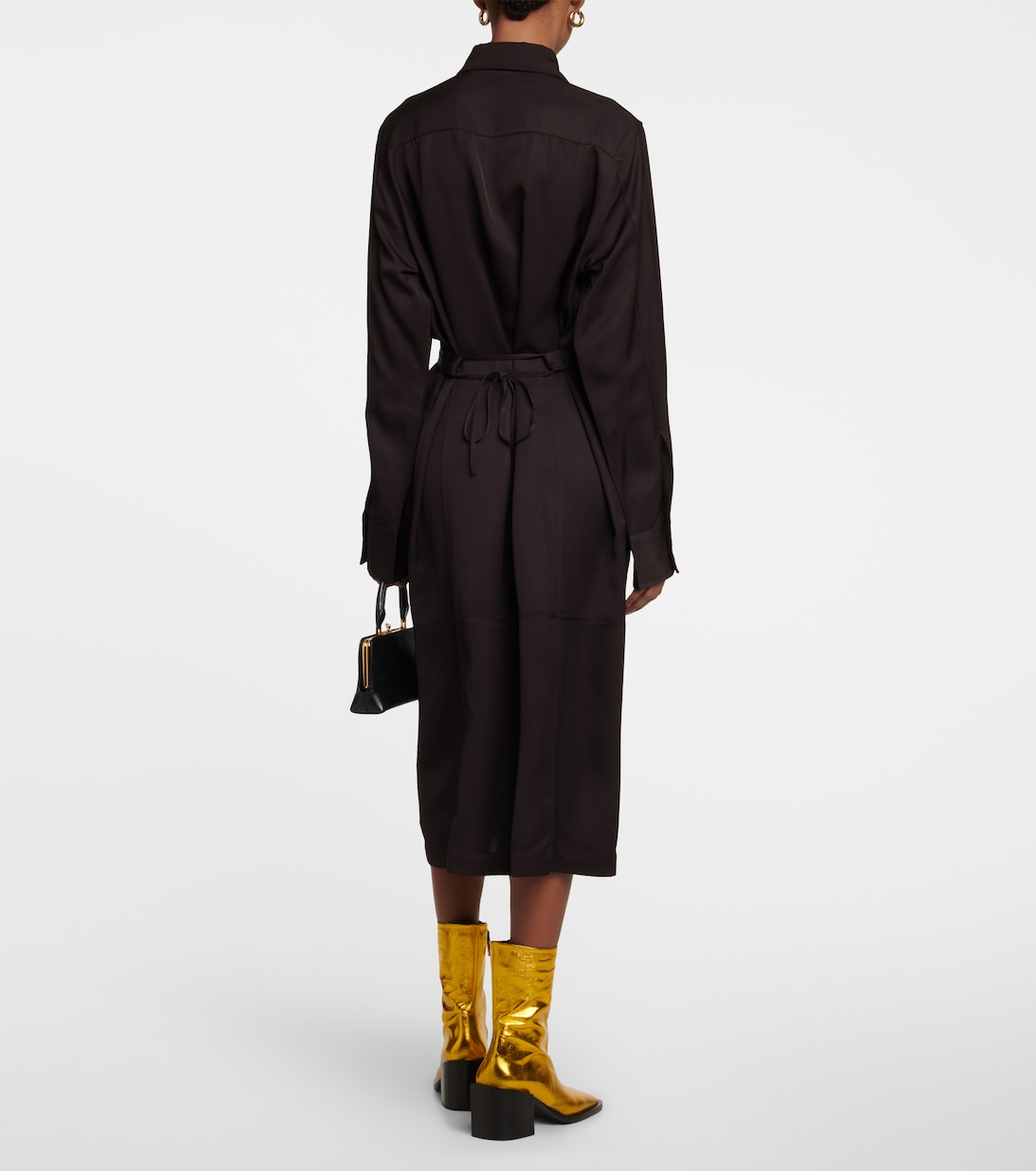 Abito midi in raso con cintura | Jil Sander