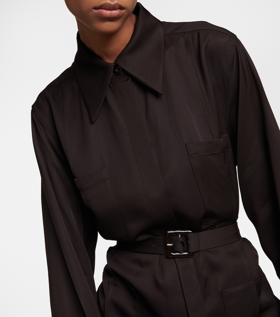 Abito midi in raso con cintura | Jil Sander