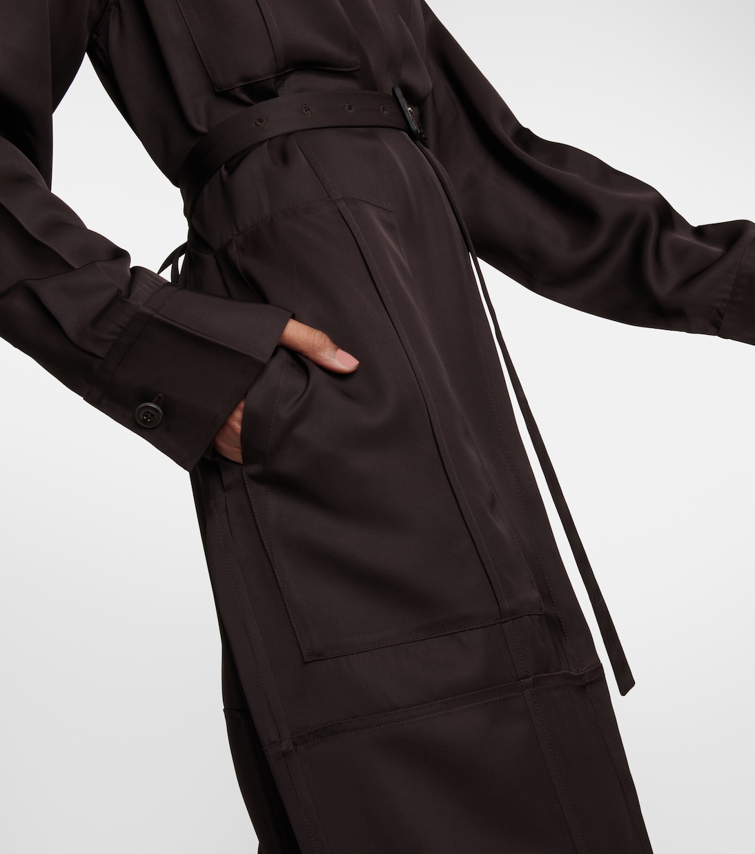 Abito midi in raso con cintura | Jil Sander
