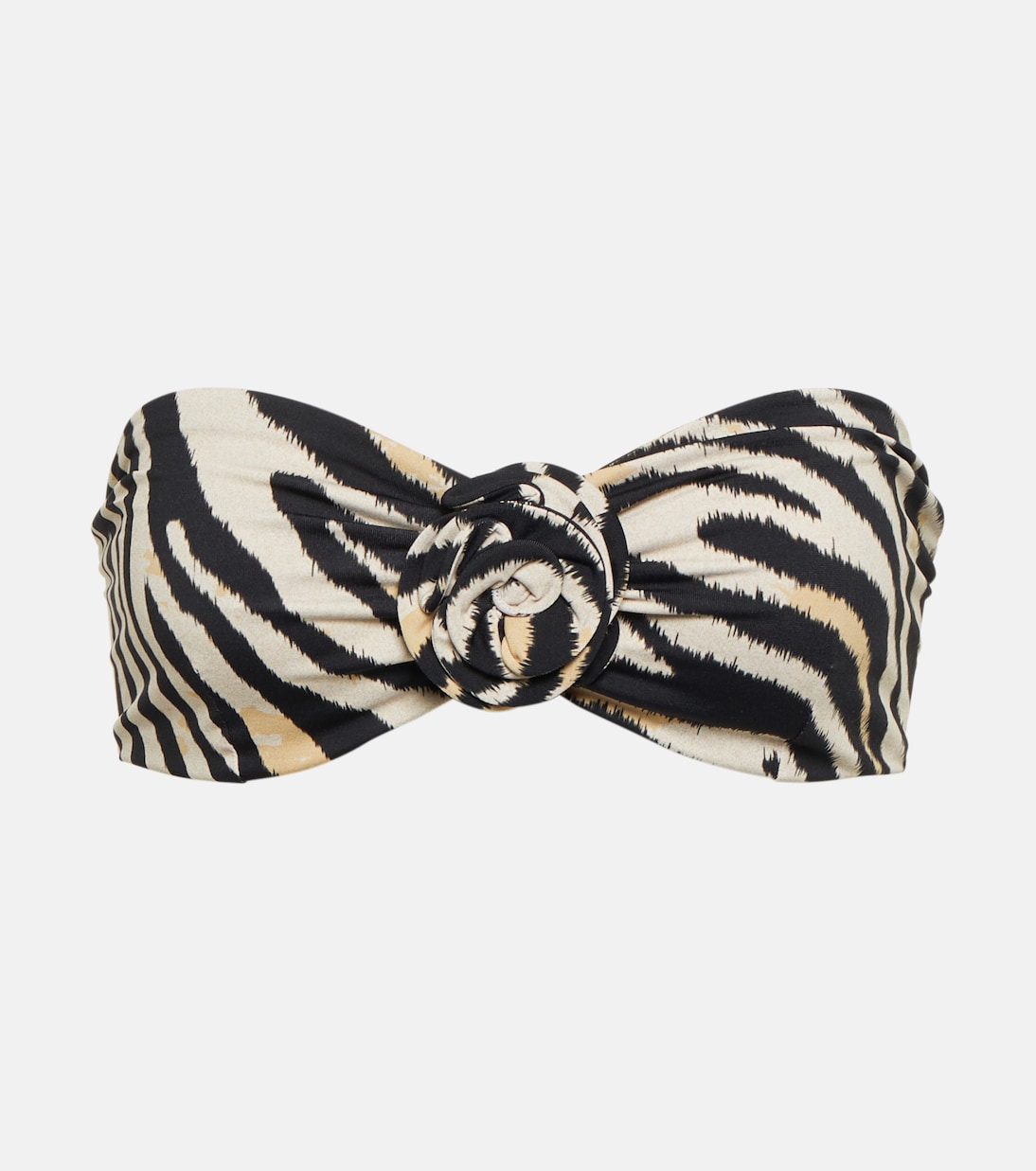 Zebra-print bandeau bikini top | Magda Butrym