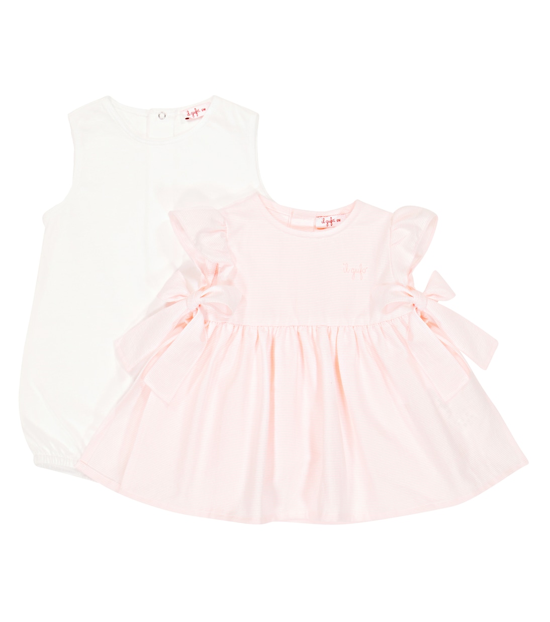 Bebé - set de vestido y body con logo | Il Gufo