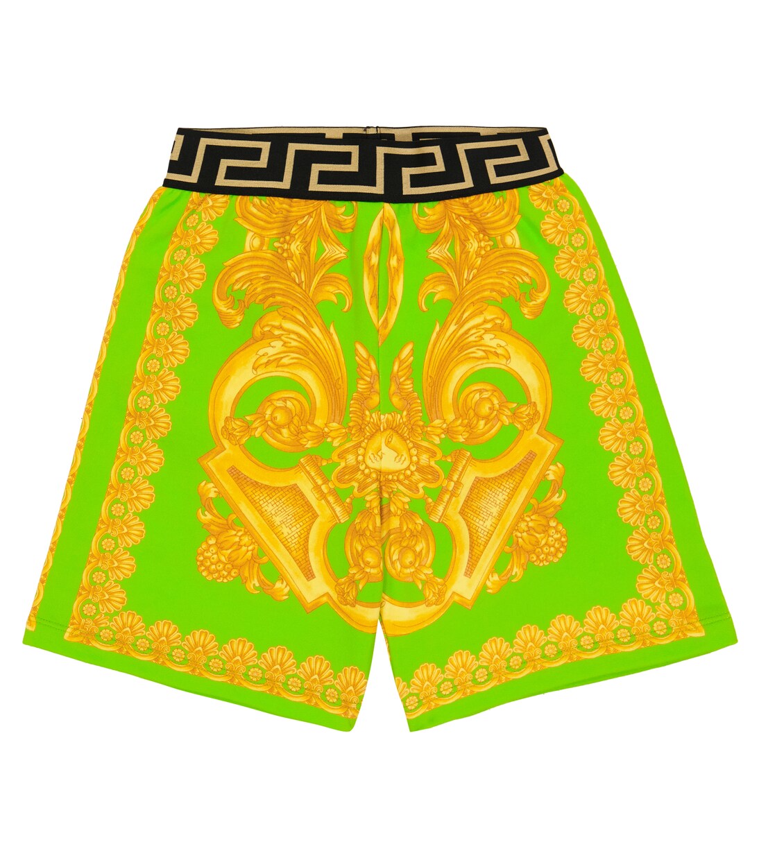 Barocco printed cotton shorts | Versace Kids