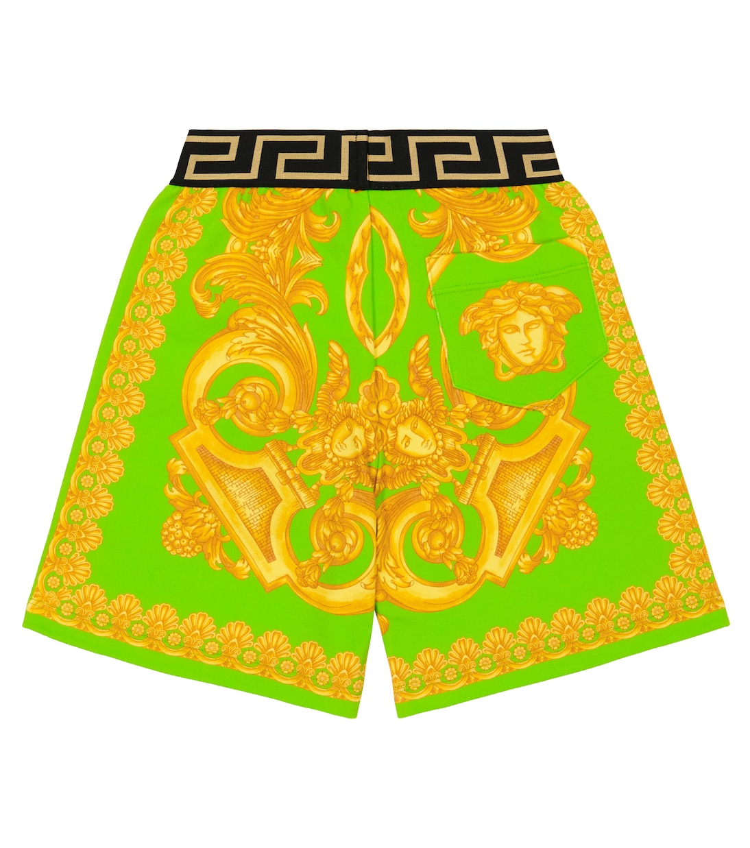 Barocco printed cotton shorts | Versace Kids