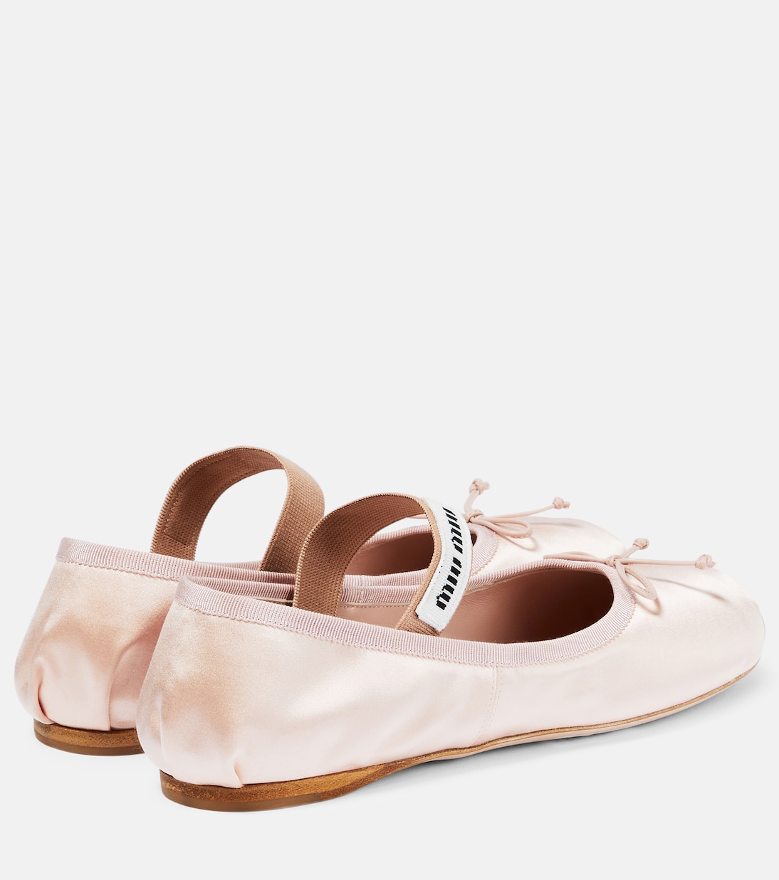 Ballerine in raso con logo | Miu Miu