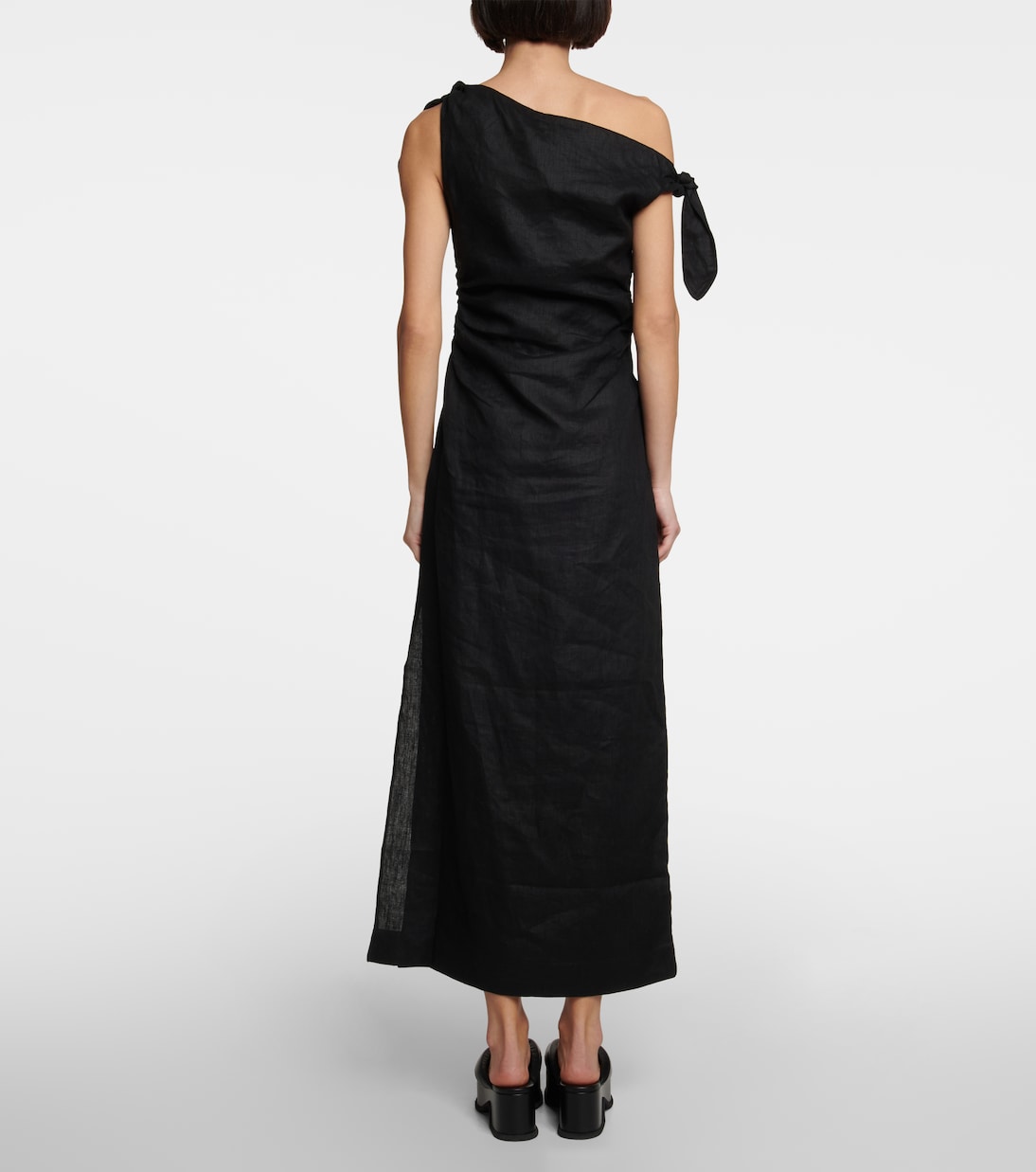 One-shoulder linen maxi dress | SIR