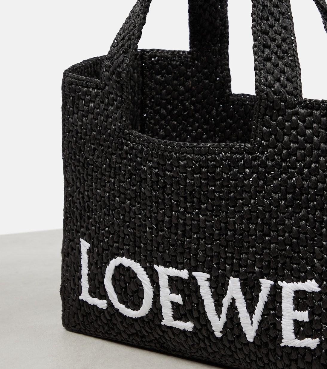 Cabas Paula's Ibiza Small en raphia à logo | Loewe