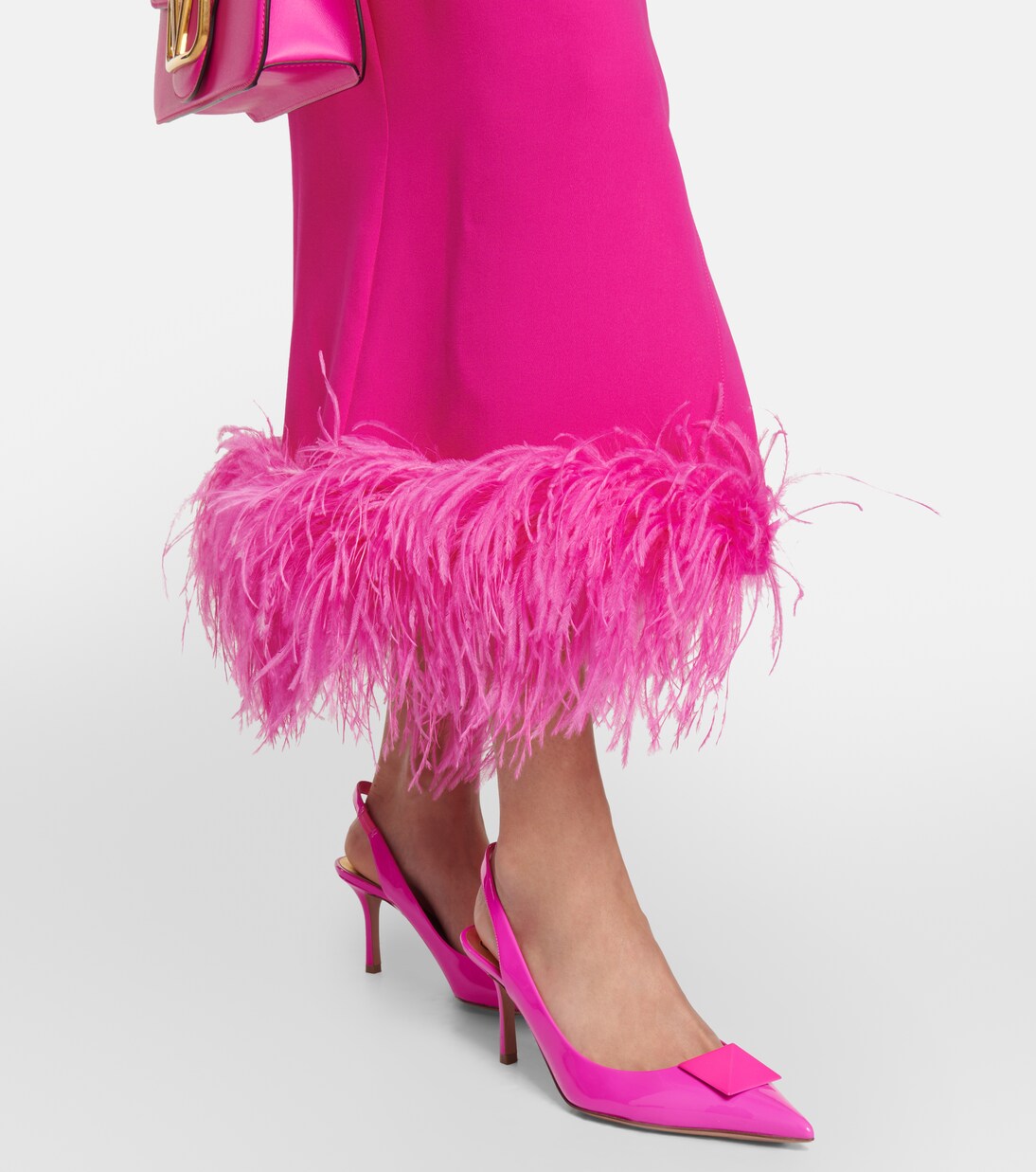 One Stud patent leather slingback pumps in pink - Valentino