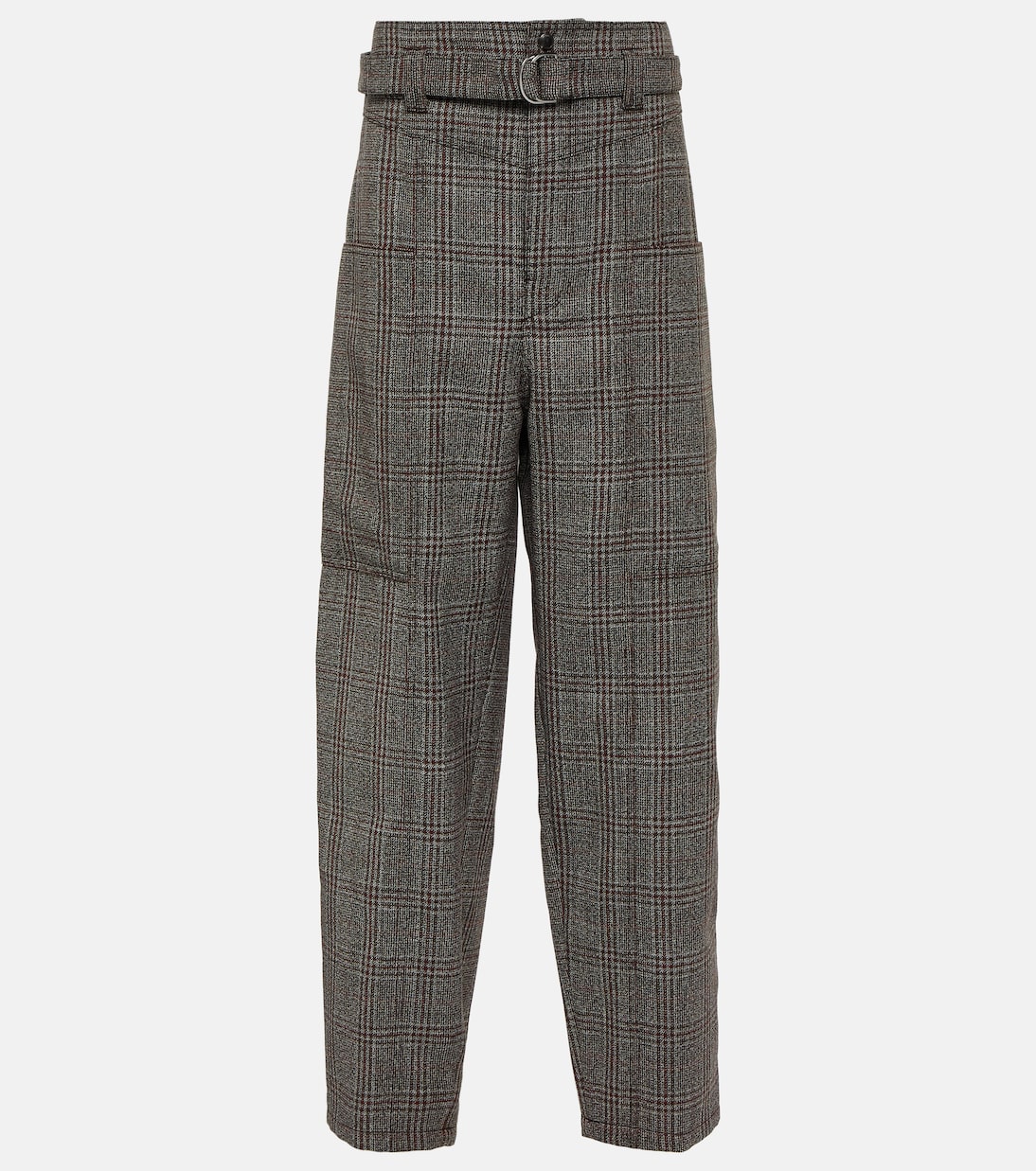 Checked high-rise virgin wool pants | Tod's