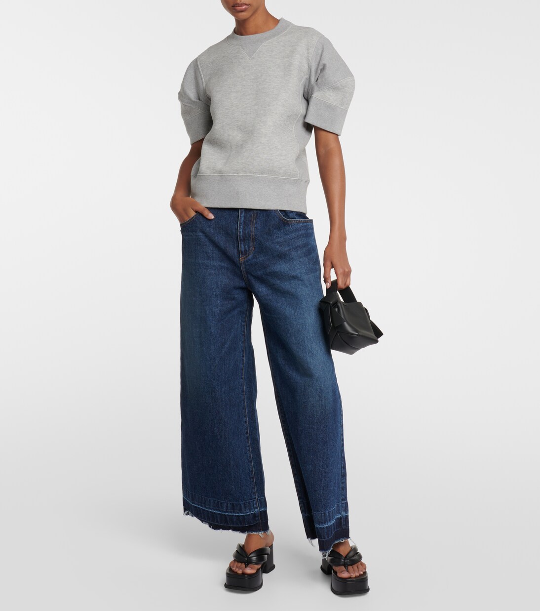 Belted wide-leg jeans | Sacai