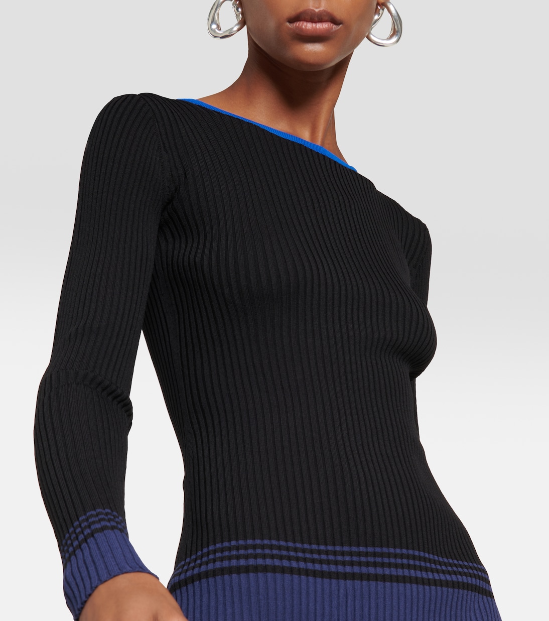 Edna striped ribbed-knit maxi dress | Staud