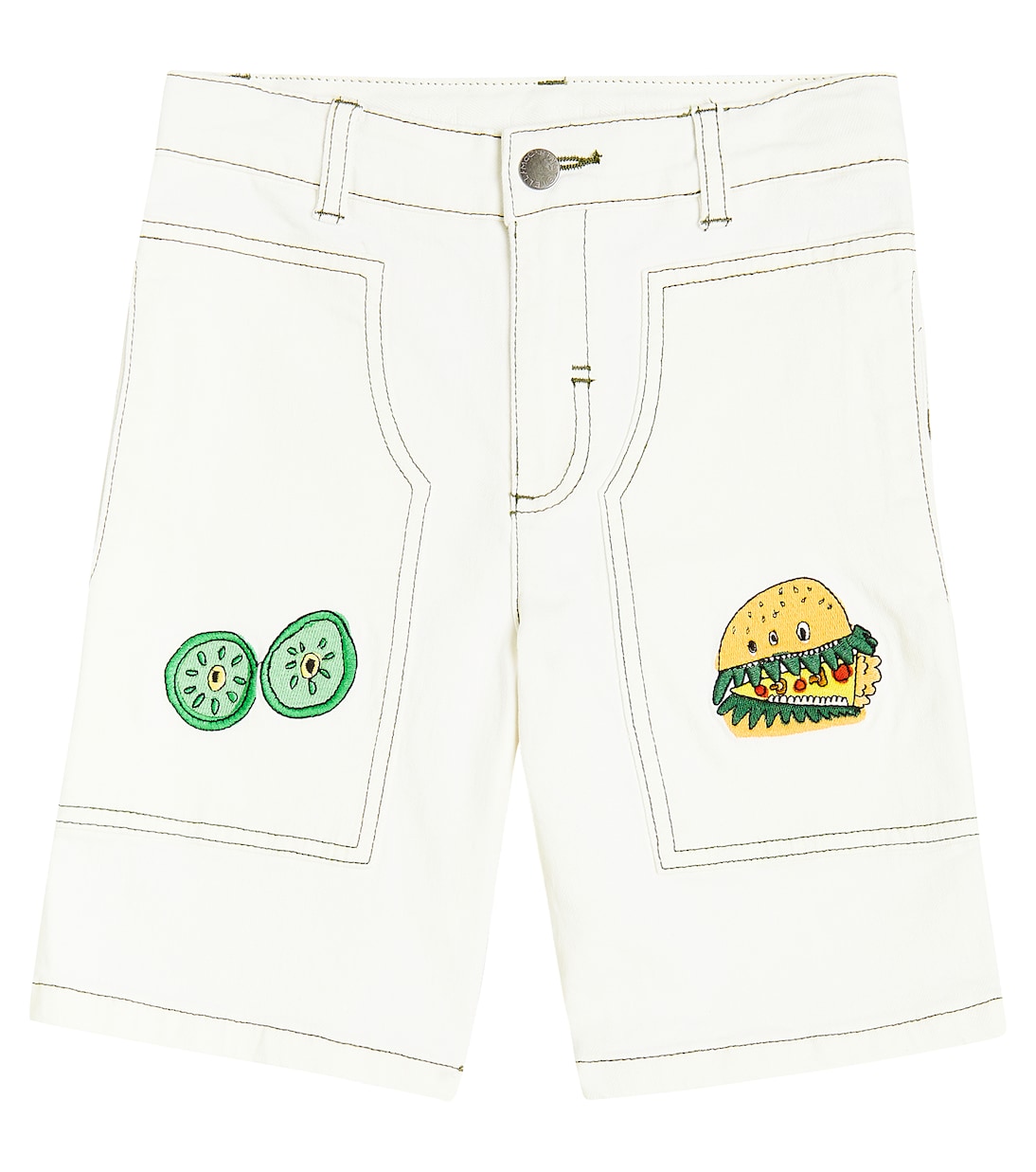 Shorts in misto cotone con ricamo | Stella McCartney Kids