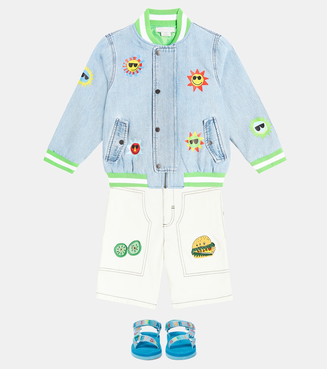Shorts in misto cotone con ricamo | Stella McCartney Kids