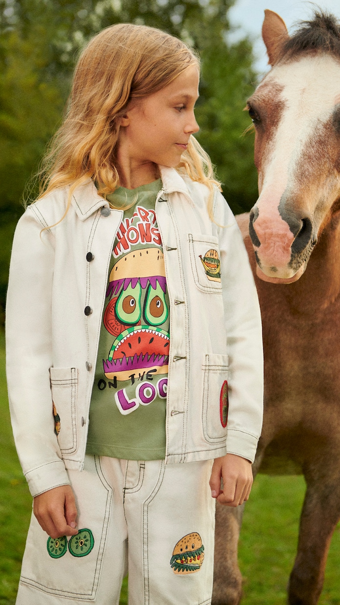 Shorts in misto cotone con ricamo | Stella McCartney Kids