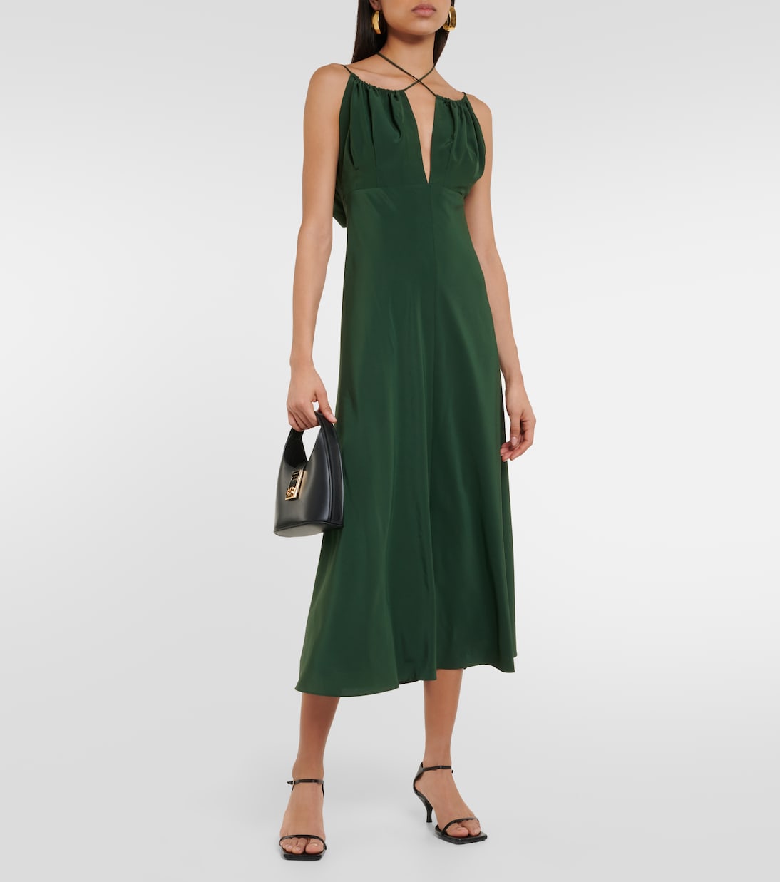 Vestido midi de crepé de china de seda | Toteme