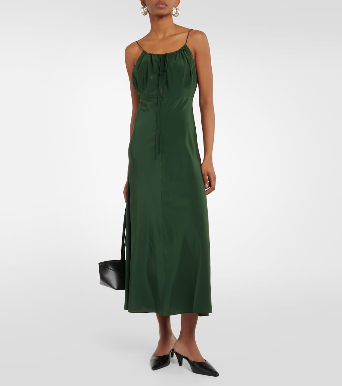 Vestido midi de crepé de china de seda | Toteme