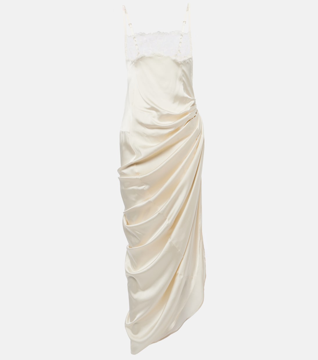 Vestido lencero La Saudade Brodée de satén | Jacquemus