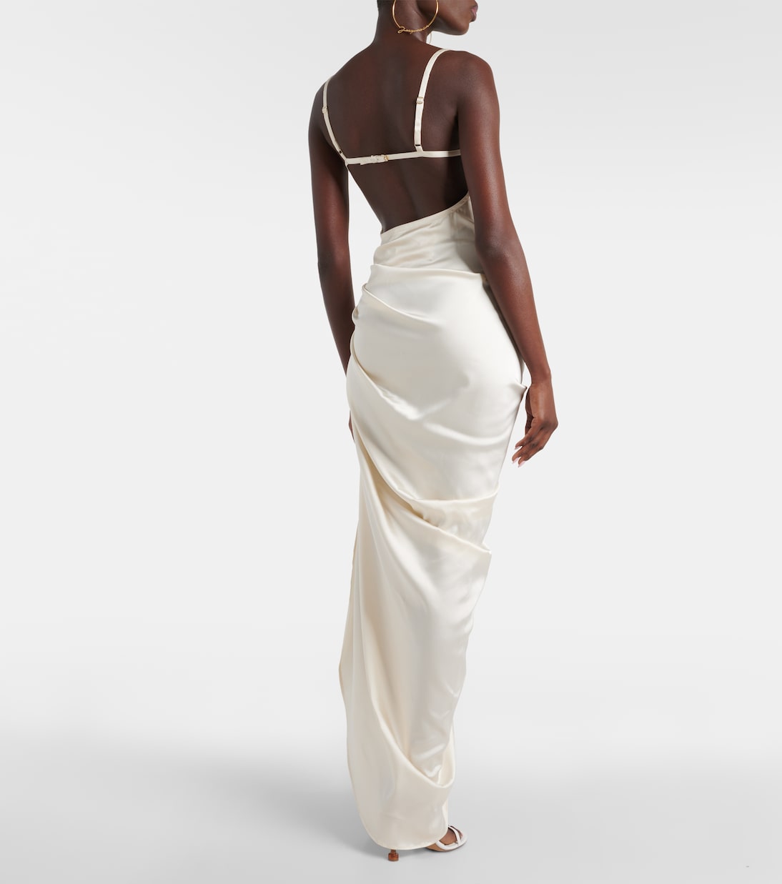 Vestido lencero La Saudade Brodée de satén | Jacquemus