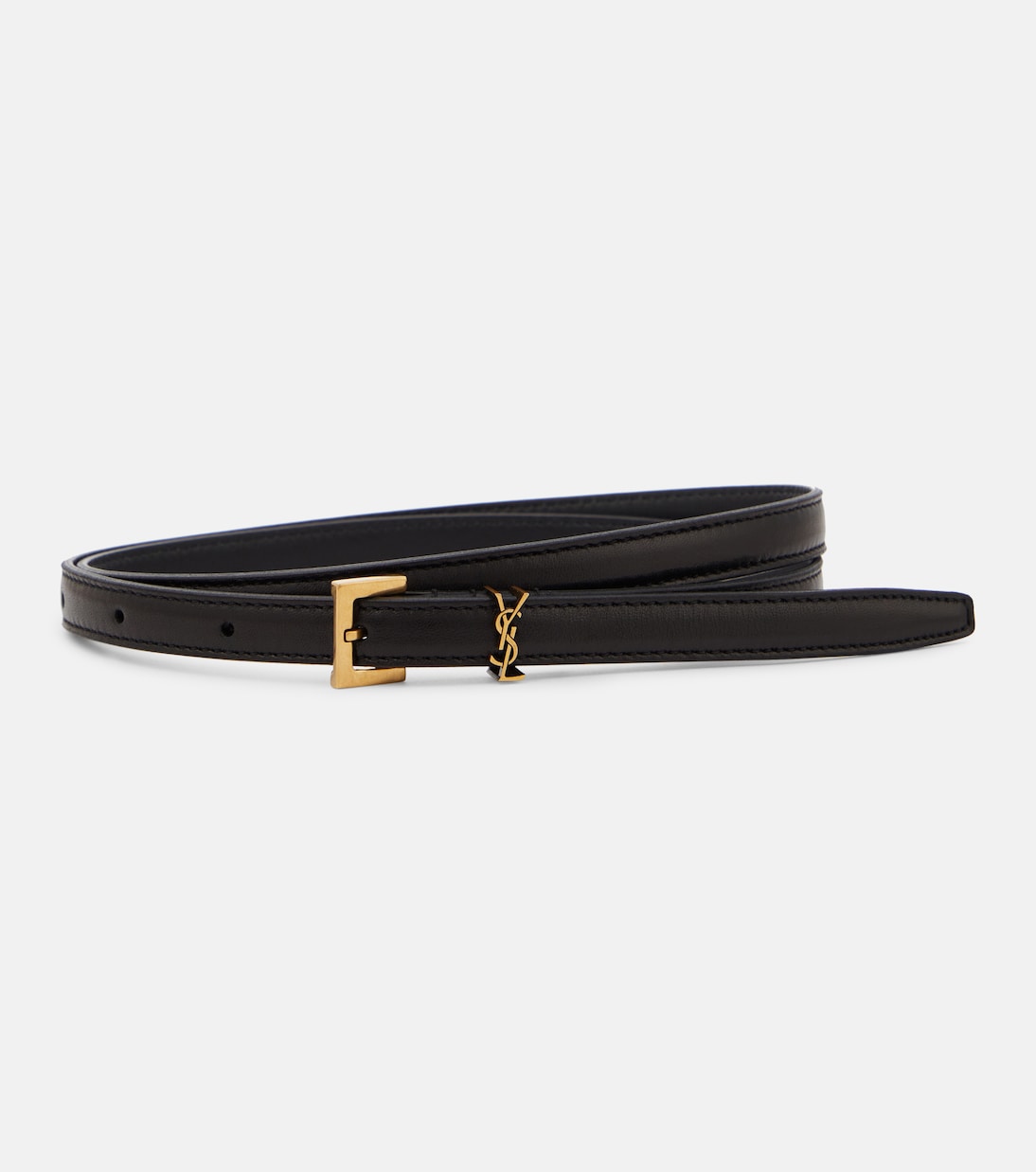 Cintura in pelle Saint Laurent Cassandre, design sottile e moderno per giovani trendsetter