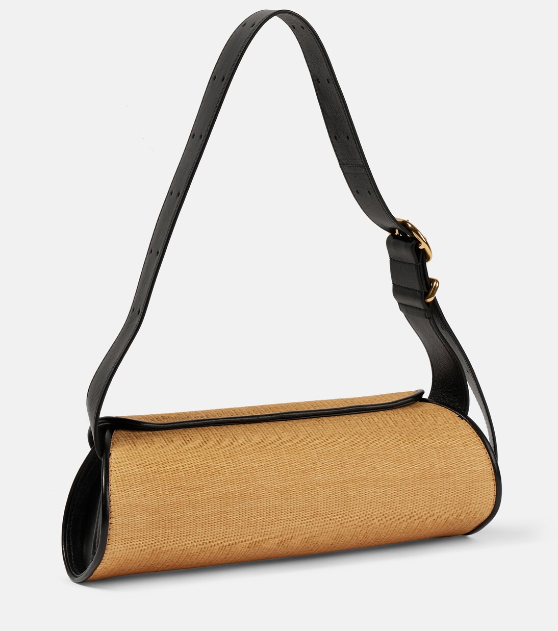 Cannolo Small leather-trimmed shoulder bag in neutrals - Jil