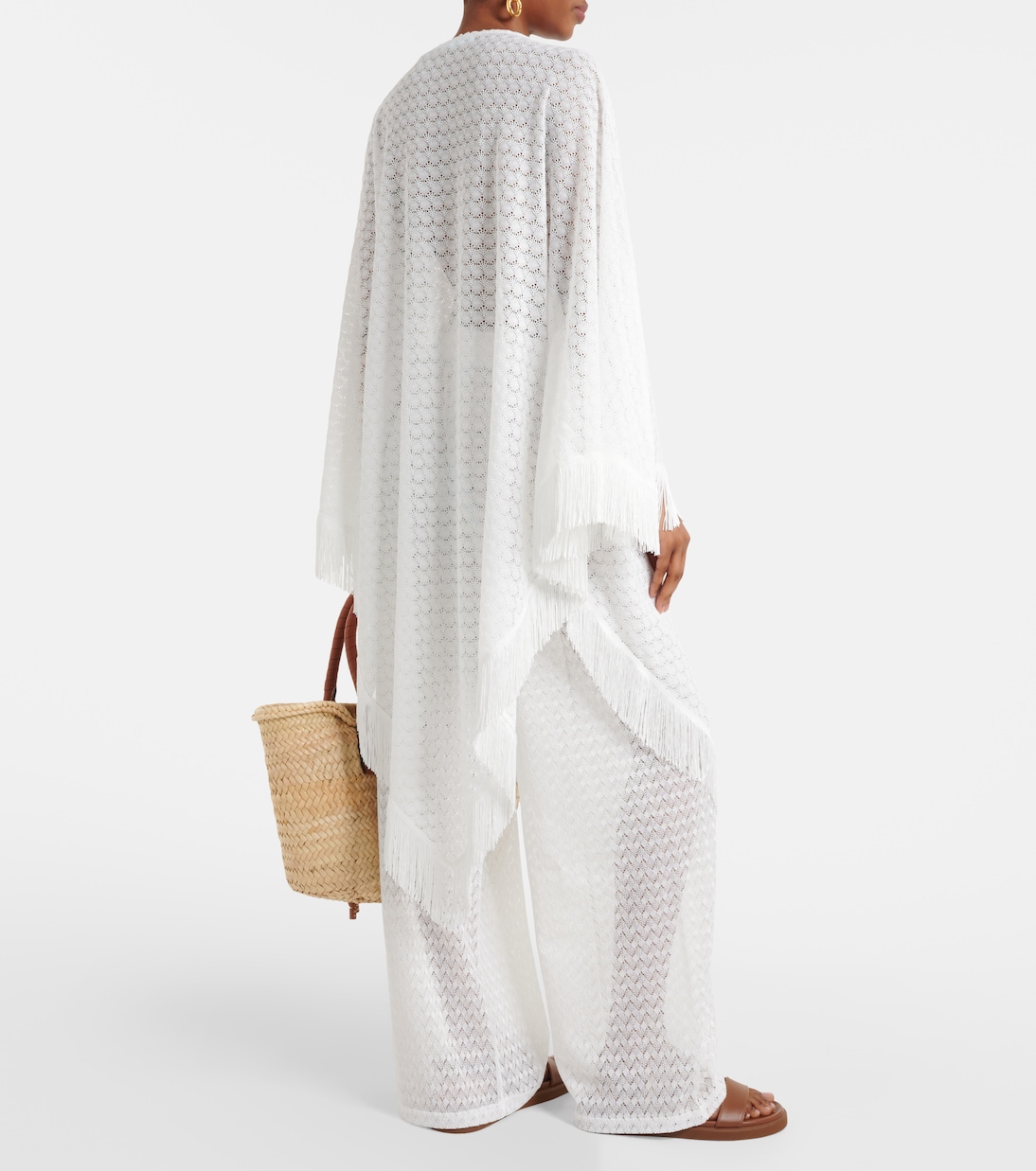 Blair open-knit fringed kaftan | Melissa Odabash