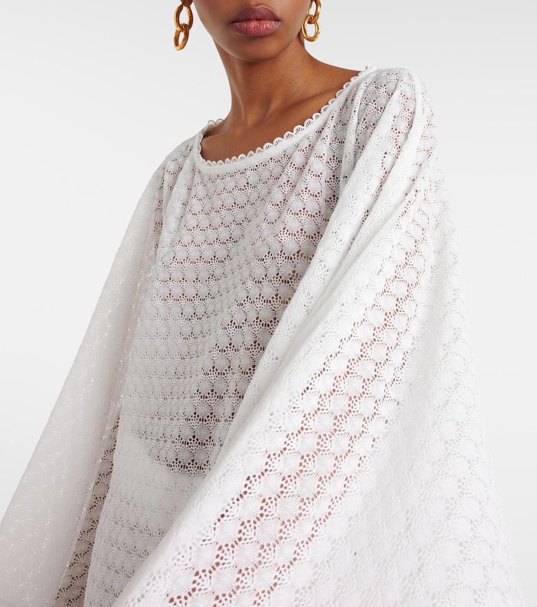 Blair open-knit fringed kaftan | Melissa Odabash